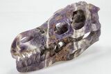 Polished Amethyst Dinosaur Crystal Skull - Ferocious! #199466-2